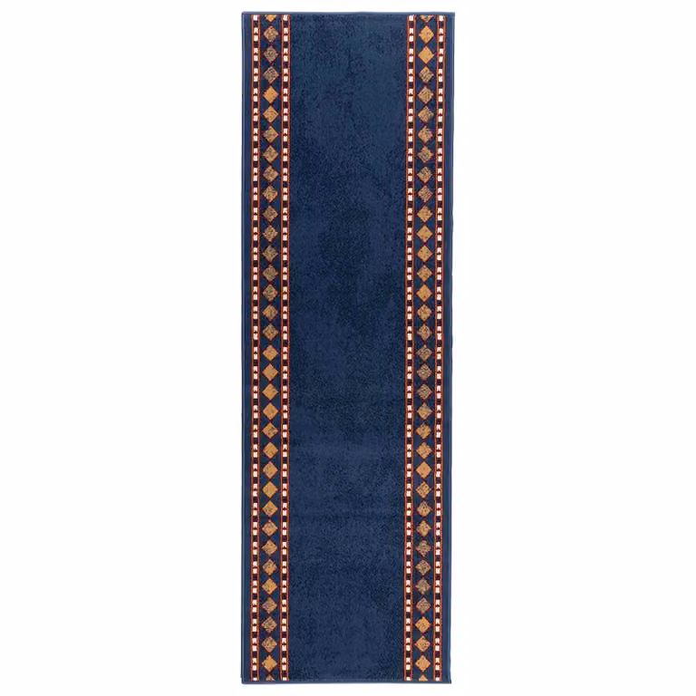 Alfombra Runner vidaXL FLORNES de tejido de polipropileno azul con diseño oriental para pasillos