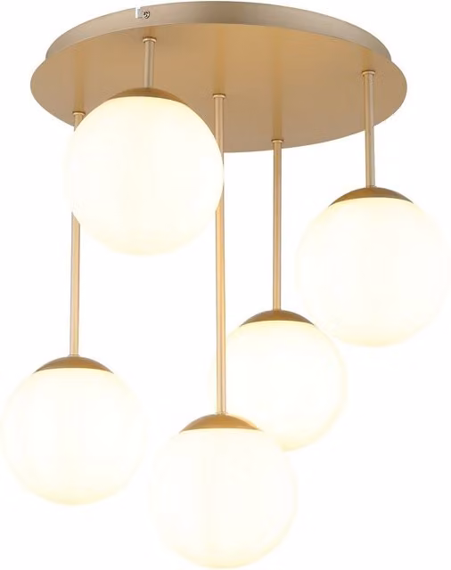 Lámpara de techo Globo Lighting Harmon de tipo esfera en acabado oro mate con 5 bombillas LED E14
