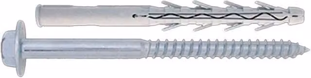 Anclaje de carga pesada Fischer de nylon blanco para hormigón con tornillo galvanizado de 16 x 160 mm