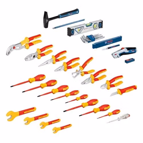 Juego de herramientas manuales Bosch Professional de 37 piezas con herramientas VDE en L-BOXX multicolor