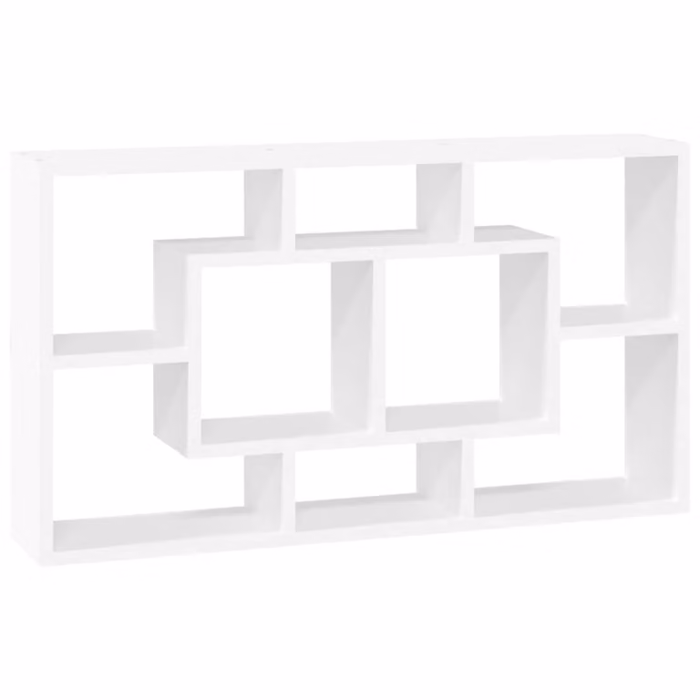 Estantería de pared vidaXL con 8 compartimentos en blanco brillante y diseño moderno