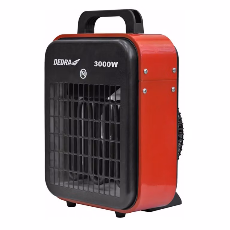 Calefactor eléctrico Dedra DED9921B de 3000 W en color rojo para espacios de hasta 40 m²