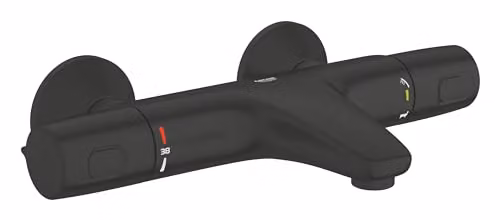 Grifo termostático monomando para bañera Grohe Precision Trend en negro mate con montaje externo y ahorro de agua