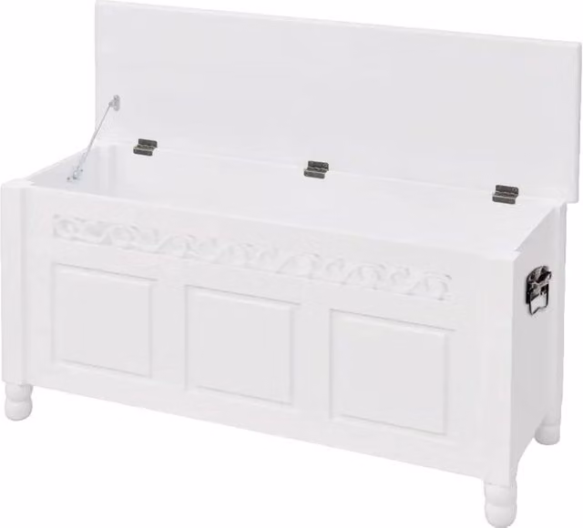 Banco de almacenamiento estilo barroco vidaXL en MDF color blanco