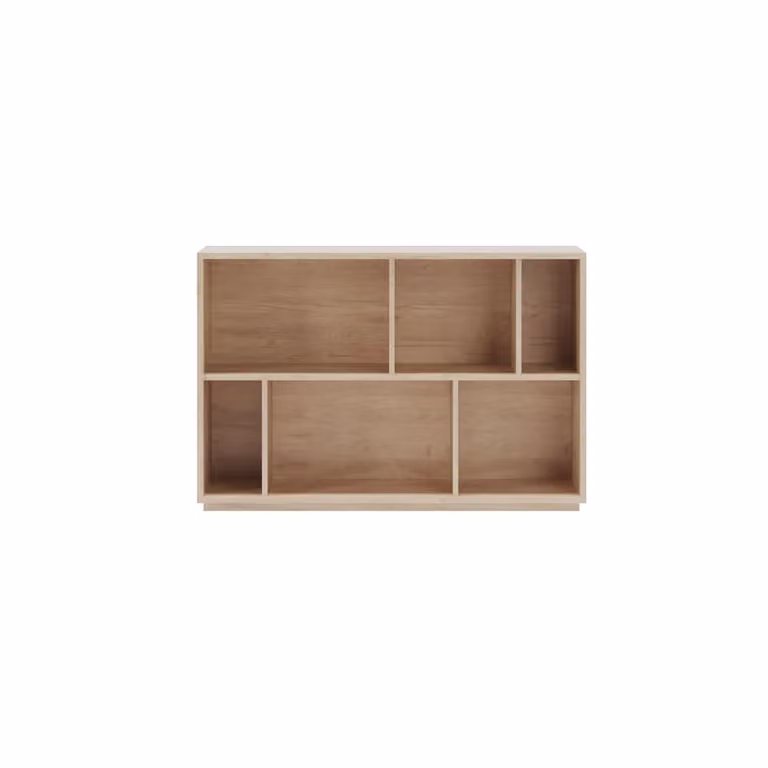 Estantería librería Herdasa de diseño moderno y geométrico en MDF color marrón y beige con acabado mate, An/P/Al: 80 x 32 x 119 cm