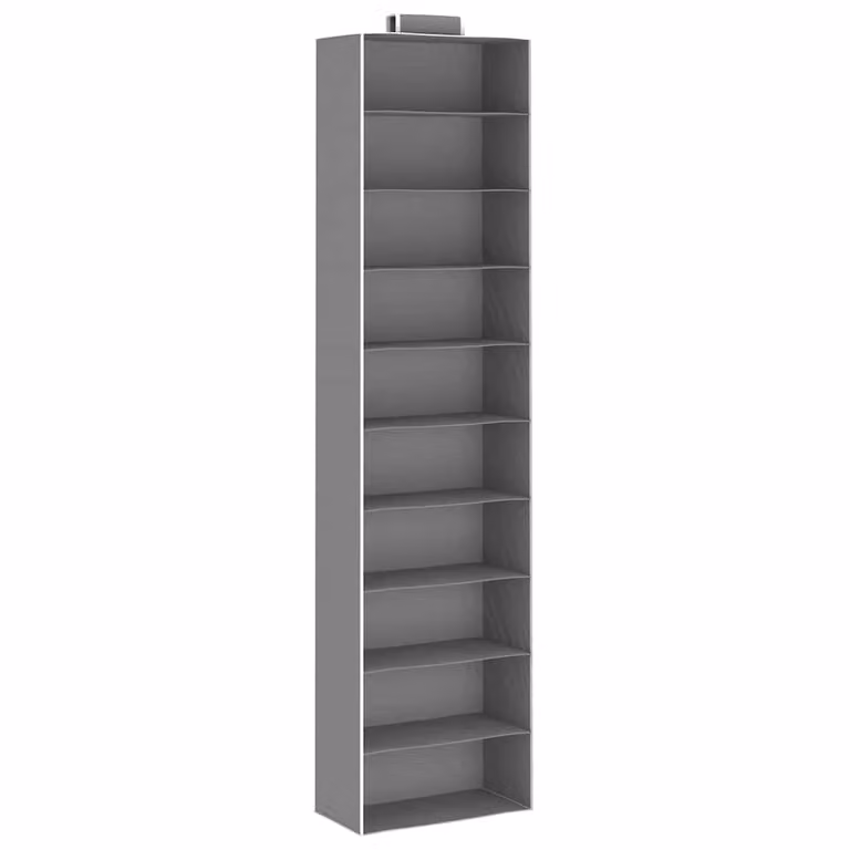 Pack de 2 organizadores de armario colgantes vidaXL con 10 estantes de tela en gris y blanco