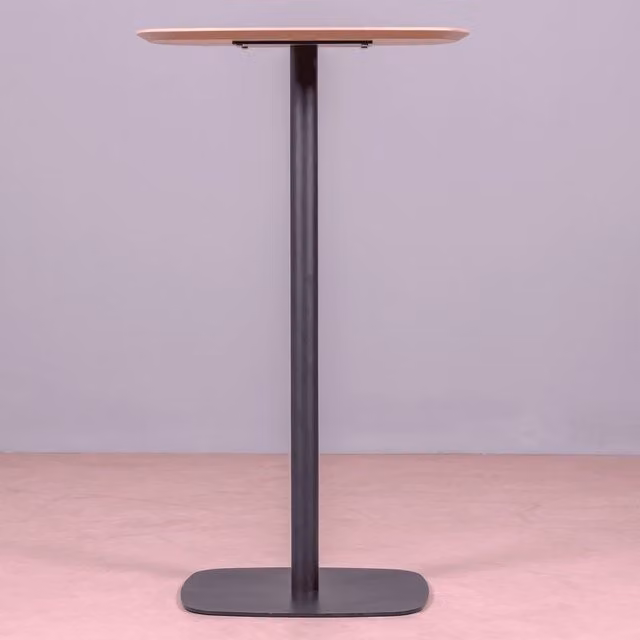 Mesa alta de estilo industrial Nest Dream para bar o cocina en color roble y negro, An/P/Al: 60 x 60 x 106 cm