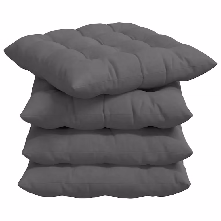 Set de 4 cojines para asiento cuadrados vidaXL en microfibra gris de 40 x 40 cm