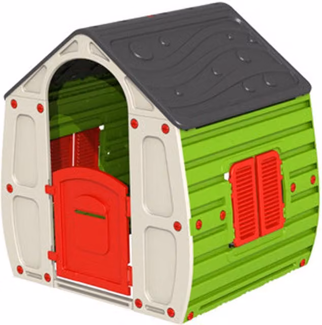 Casita de juegos bioclimática multicolor con detalles transparentes STARPLAST An/P/Al: 102 x 90 x 109 cm
