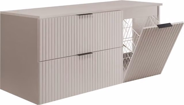 Conjunto de muebles de baño 3XE LIVING con mueble lavabo y armario lateral en color beige, An/P/Al: 120 x 46 x 57 cm