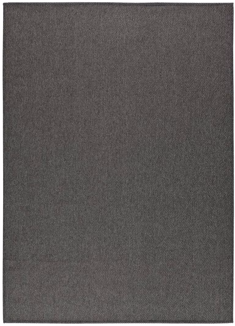 Alfombra de pie de cama Atticgo de poliéster con diseño de espiga, lavable, antiestática y antideslizante, color antracita y negro, An/P: 60 x 120 cm