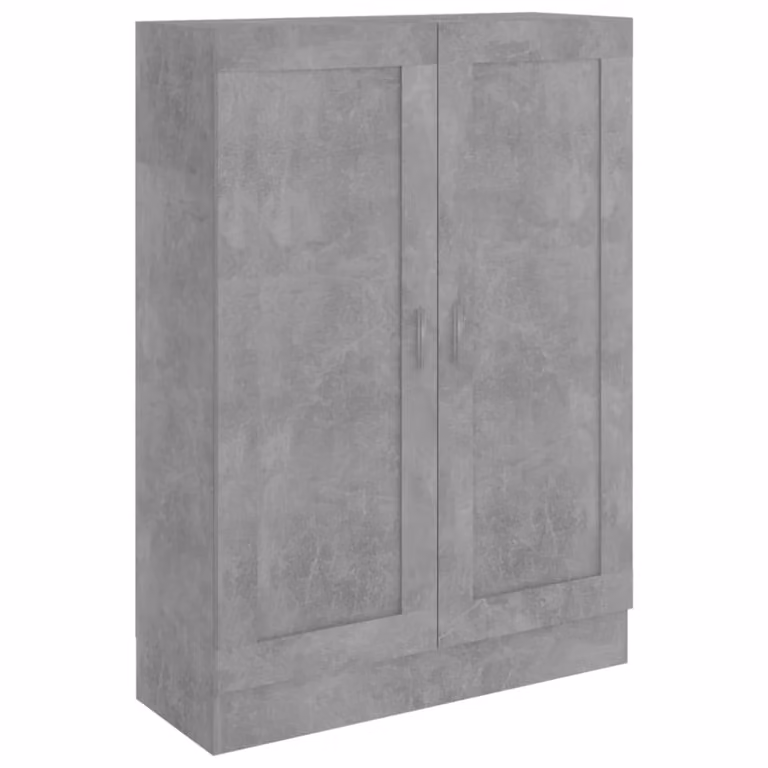 Armario de libros Maison Chic de madera en color gris hormigón, diseño clásico para salón, An/P/Al: 82,5 x 30,5 x 11 cm
