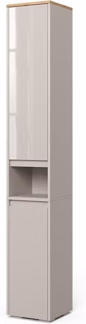 Armario de baño Vicco Majest con 2 puertas, color beige y blanco, An/P/Al: 30.2 x 25.5 x 191.5 cm