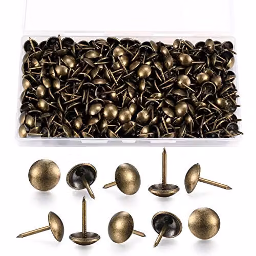 Set de 200 clavos de tapicería decorativos XIANGPICA en latón antiguo para muebles de 11 x 17 mm