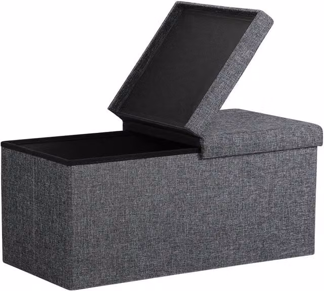 Banco de almacenamiento plegable NORTHIX en color gris, An/P/Al: 80 x 40 x 40 cm