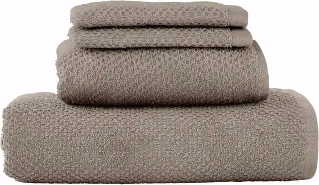 Juego de 4 piezas de toallas de baño y paños de cocina GUY LEVASSEUR en algodón beige con certificación Oeko-Tex Standard 100