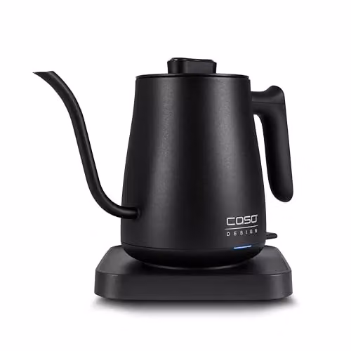Hervidor de agua eléctrico Caso Coffee Classic en acero inoxidable y color negro mate con capacidad de 0,6 l y potencia de 1310 W