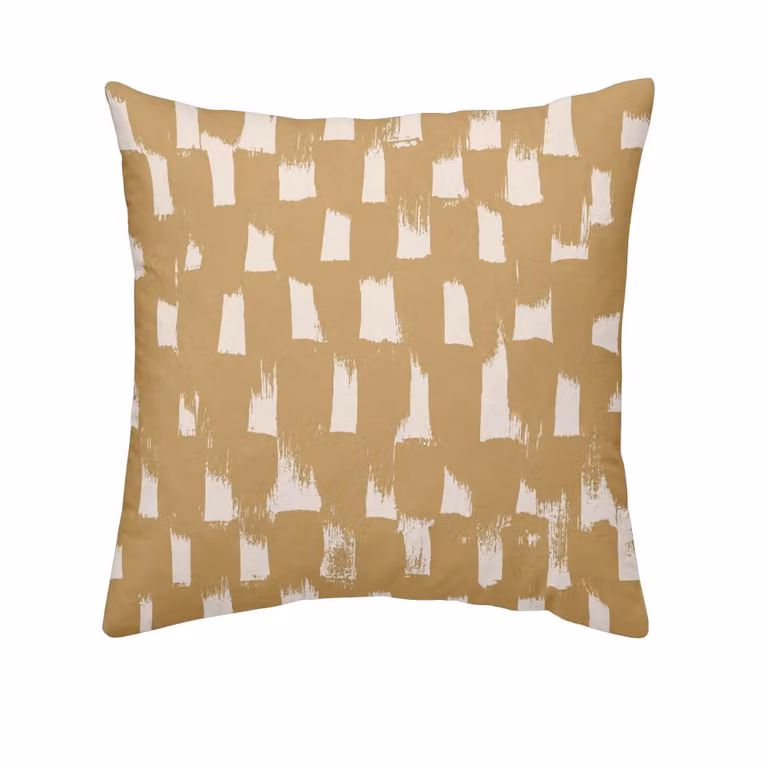 Funda de almohada de algodón popelín de 300 hilos color amarillo de 80x80 cm