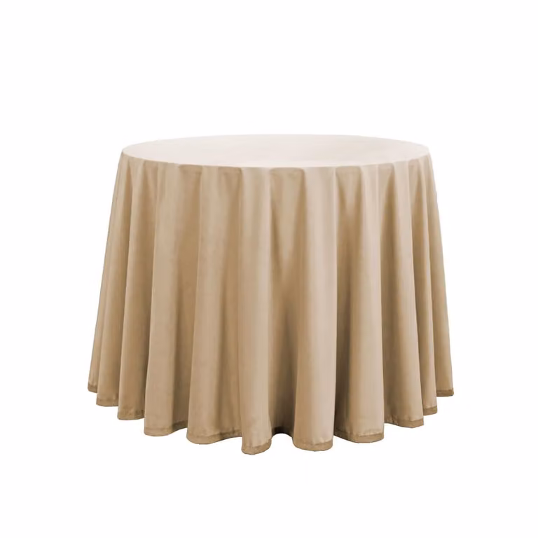Falda de mesa camilla redonda de terciopelo beige Donegal Collections Diámetro: 100 cm