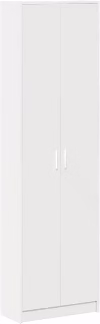 Armario moderno Helloshop26 en color blanco con puertas batientes y estantes internos, An/P/Al: 55 x 25 x 189 cm