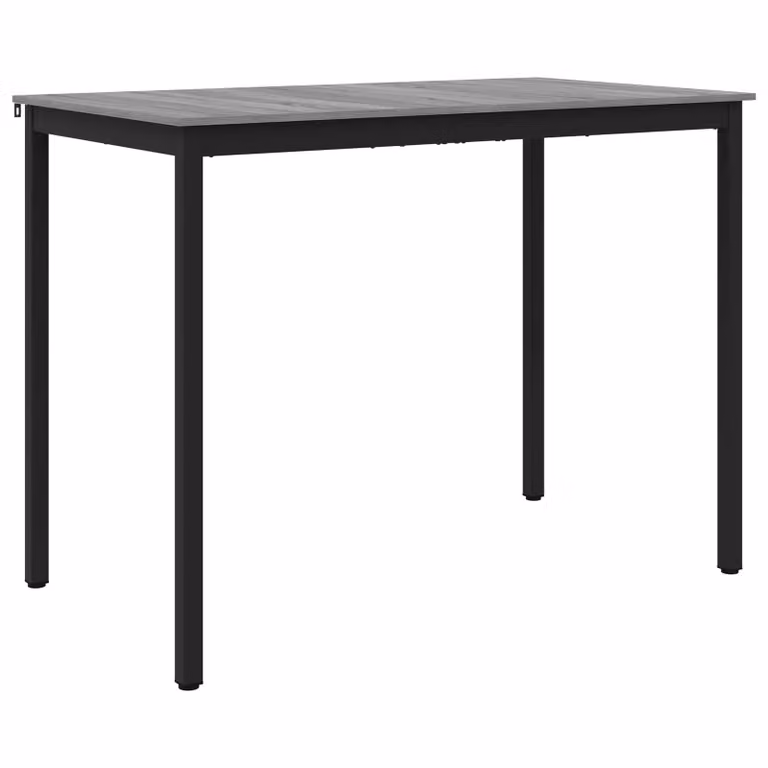 Mesa de barra rectangular moderna vidaXL de madera de ingeniería y metal en gris y negro, An/P/Al: 105 x 80 x 80 cm