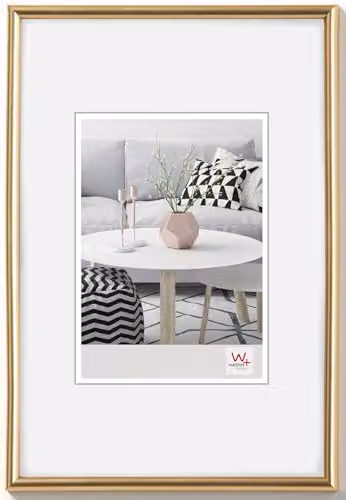 Marco de fotos Walther Design Galeria de plástico en color dorado, rectangular, para mesa, 40 x 50 cm