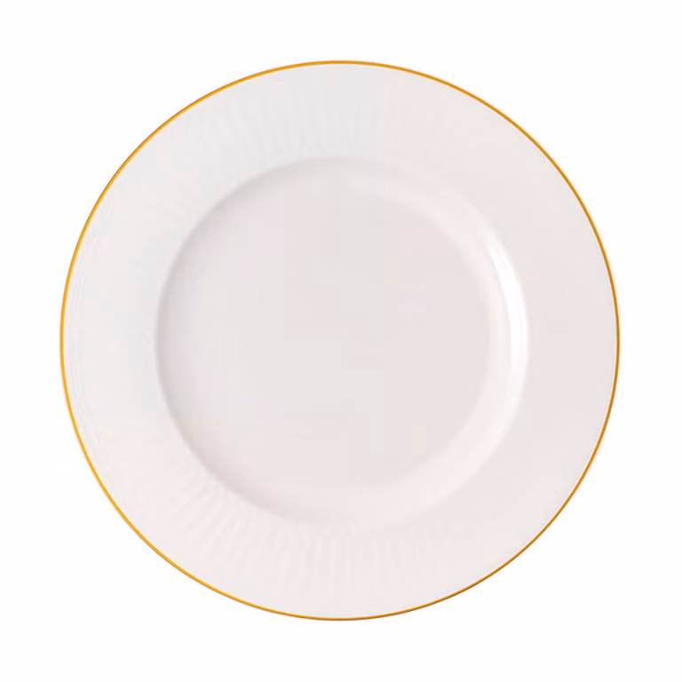 Plato llano Villeroy & Boch Signature Château Septfontaines de porcelana en blanco y oro, Diámetro: 29 cm