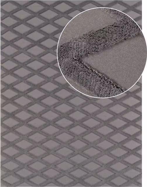 Alfombra lavable Utah de diseño moderno en color antracita, An/P: 160 x 220 cm