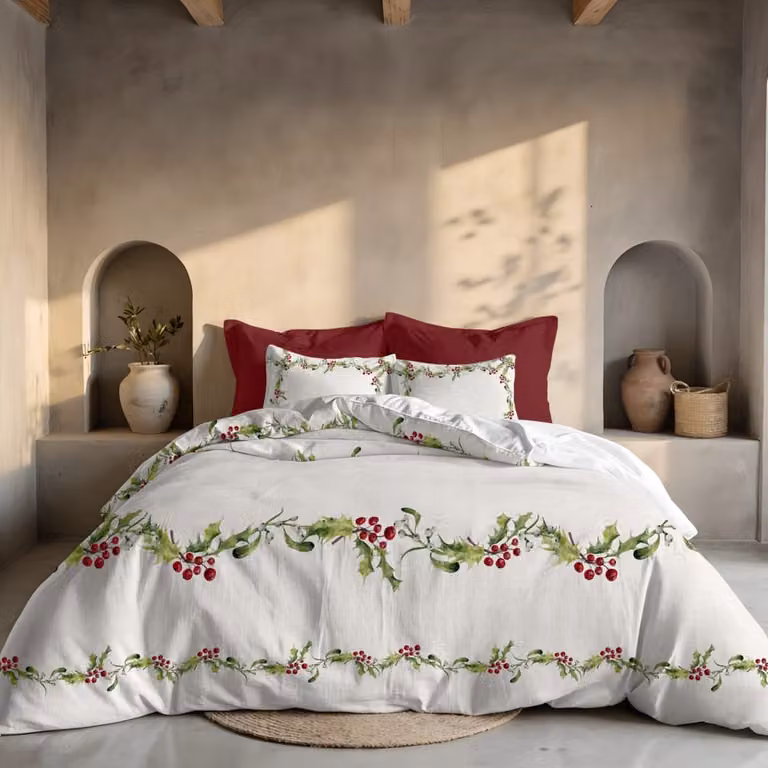 Funda nórdica de Navidad Muare Home multicolor en poliéster, An/Al: 155 x 220 cm