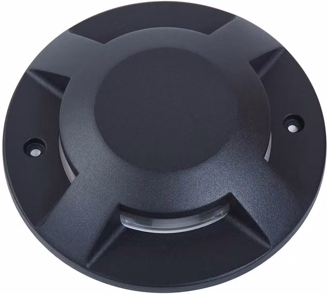 Foco LED de suelo Lucande Jeffrey negro para exterior con 4 salidas de luz y protección IP67