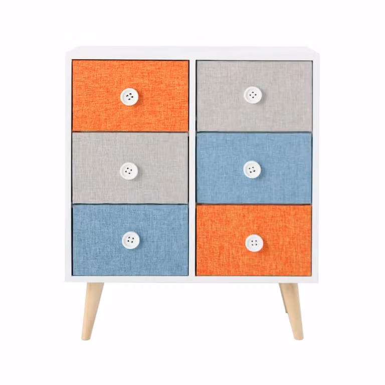 Cajonera de madera y MDF Mobili Rebecca para dormitorio o baño, disponible en blanco, gris y naranja