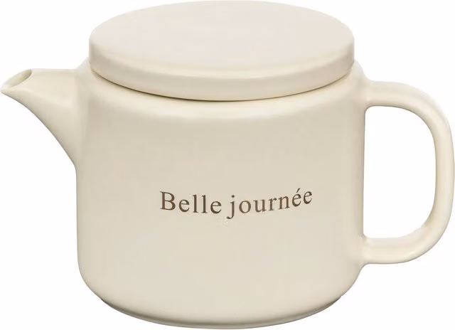 Tetera de cerámica Belle Journée de Secret de Gourmet, color blanco, 0,55 l