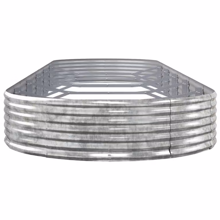 Jardinera arriate Syfax de acero galvanizado color plata An/P/Al: 523 x 140 x 36 cm