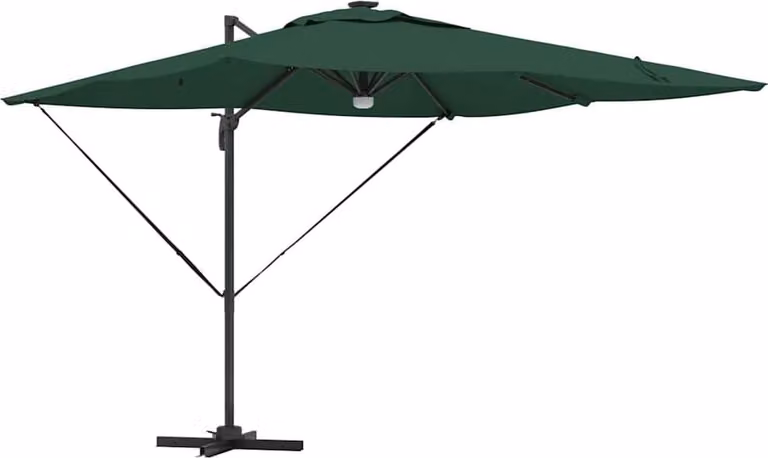 Parasol Syfax Roma color verde de aluminio y poliéster, An/P/Al: 286 x 284 x 270 cm