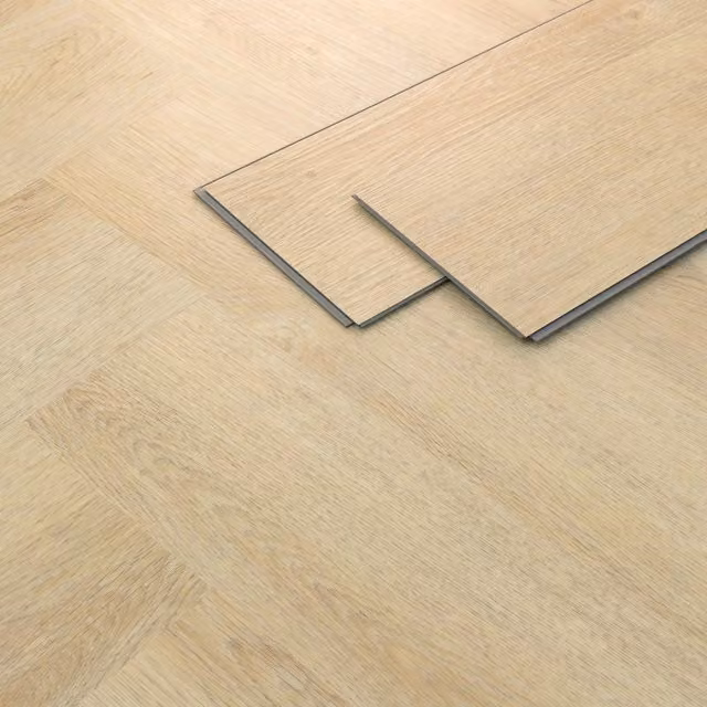 Suelo vinílico de PVC ML Design Modern Living NK34 color marrón roble natural con efecto madera espiga, sistema click, 6.24 m², An: 61 cm, Al: 12,8 cm, Grosor: 4,2 mm