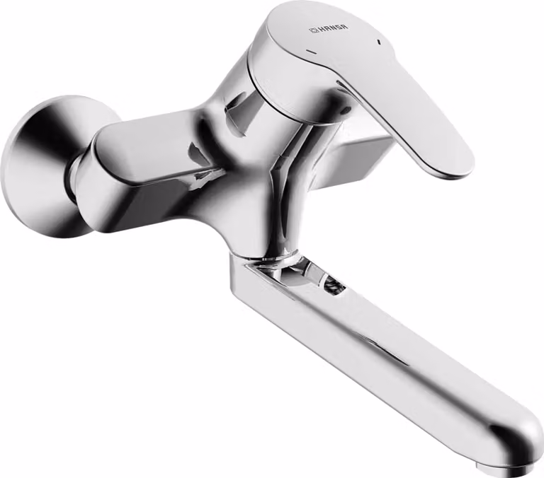 Grifo monomando mural Hansa para lavabo o cocina con acabado cromado y ahorro de agua