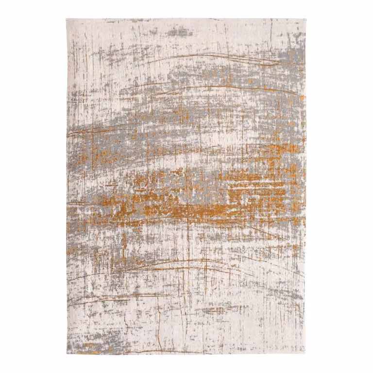 Alfombra lavable Louis de Poortere Griff de estilo retro con rayas en amarillo y multicolor para interior y exterior, An: 170 cm, Al: 240 cm