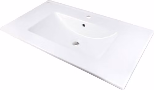 Lavabo de cerámica empotrable rectangular blanco Rober An/P: 47 x 81,5 cm