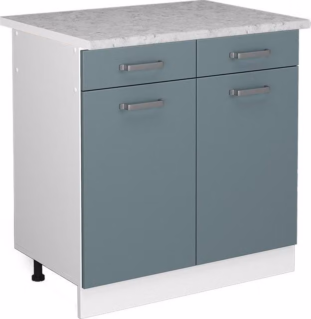 Mueble bajo de cocina Vicco R-Line en color azul con acabado mate y puertas batientes An/P/Al: 80 x 39,2 x 60 cm