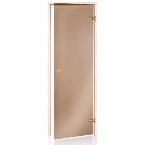 Puerta para sauna Desineo de pino con cristal de seguridad y acabado bronce, An/P/Al: 70 x 70 x 190 cm