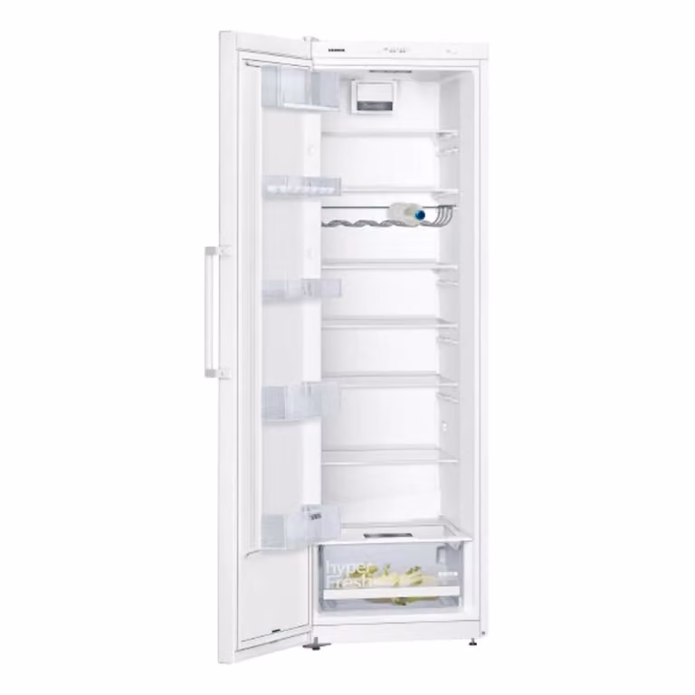 Frigorífico de una puerta Siemens KS36VVWEP en color blanco con diseño de libre instalación y apertura a la izquierda, An/P/Al: 60 x 60 x 186 cm