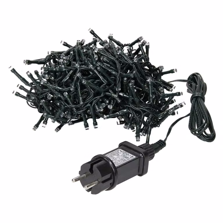 Cortina de luces LED ECD Germany con 180 luces en color blanco cálido para interior y exterior con protección IP44