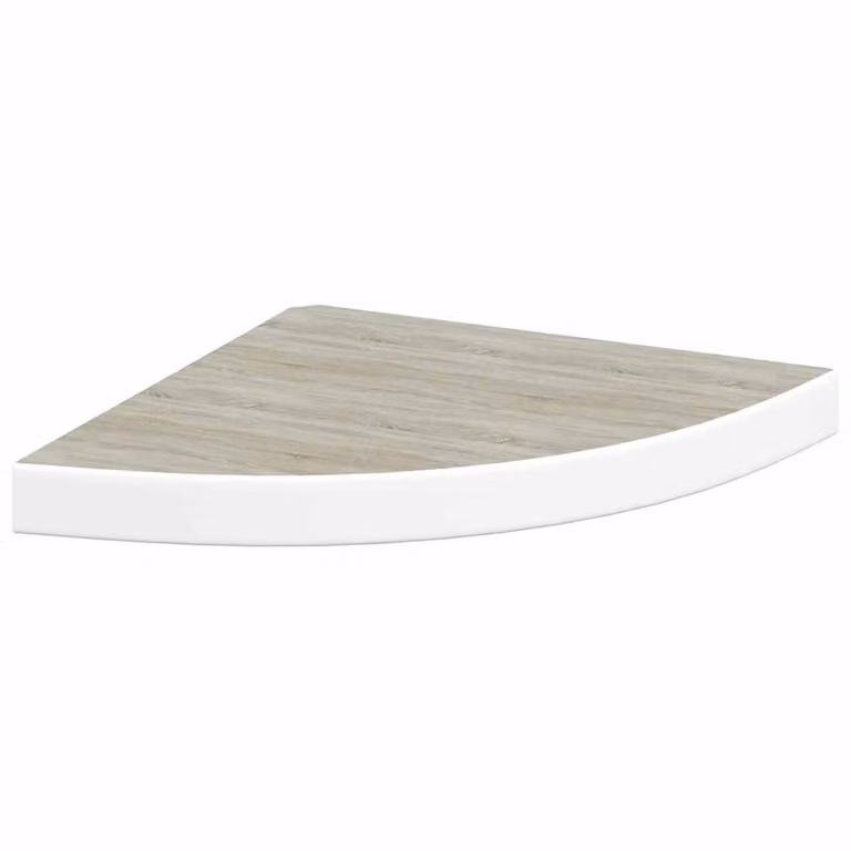 Estante de esquina para pared vidaXL de MDF en color roble y blanco, An/P/Al: 35 x 35 x 3,8 cm