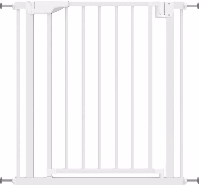Puerta de seguridad para niños NORTHIX en color blanco, sin taladro, para puertas y escaleras, con cierre automático, An/P/Al: 76-82 cm