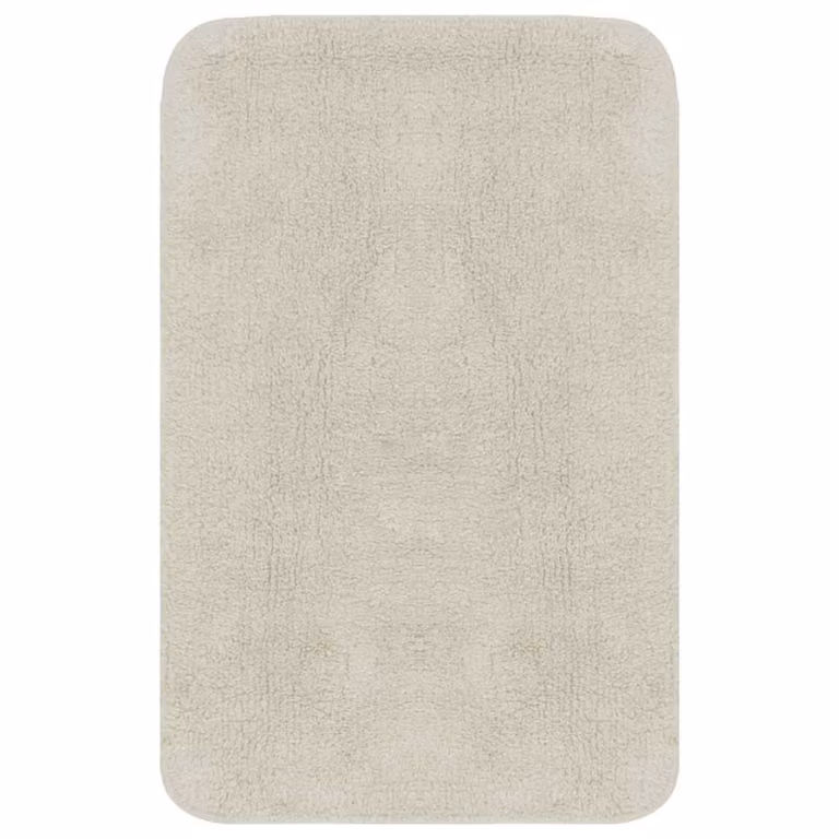 Conjunto de 2 alfombrillas de baño de algodón antideslizantes vidaXL en color blanco