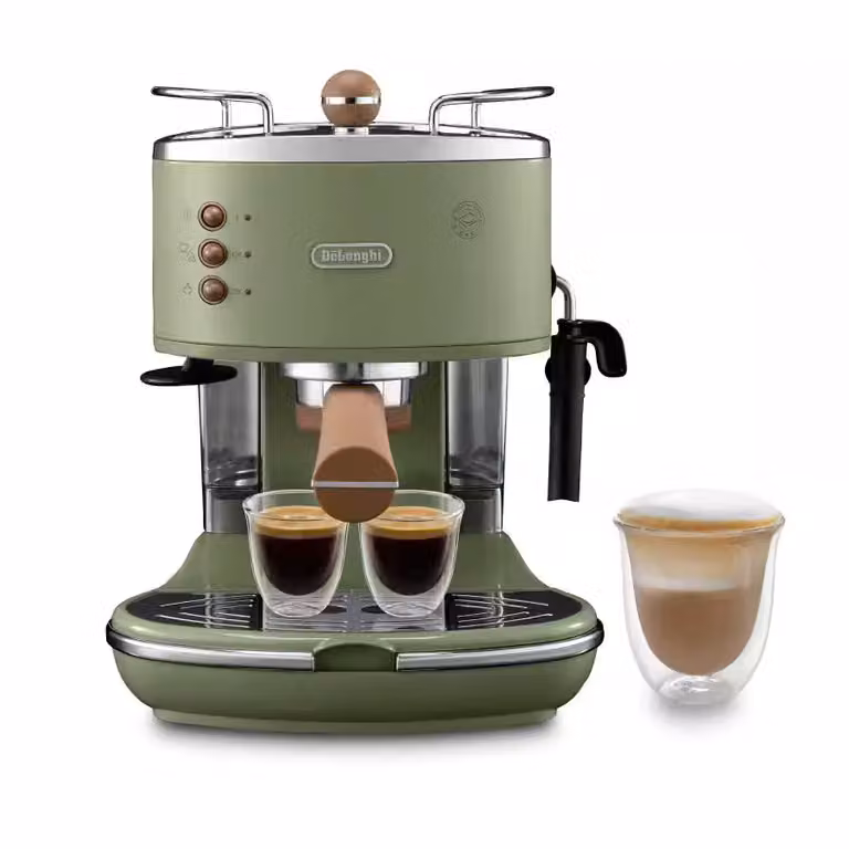 Cafetera espresso De'Longhi Icona Vintage verde con capacidad de 1,4 l
