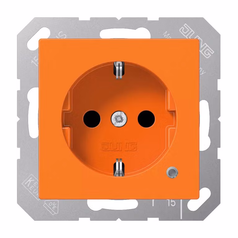 Enchufe Schuko Jung Serie A 1520 BF KO Naranja con protección de contacto 16 A 250 V