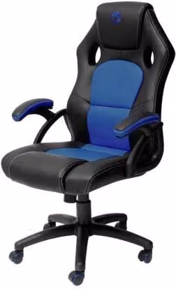 Silla gaming Nacon ergonómica con reposacabezas y reposabrazos en azul y negro