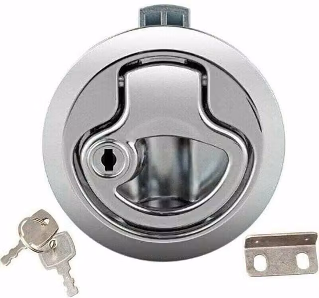Tirador de pestillo de escotilla ODIPIE en aleación de zinc color plata para barco, caravana o remolque