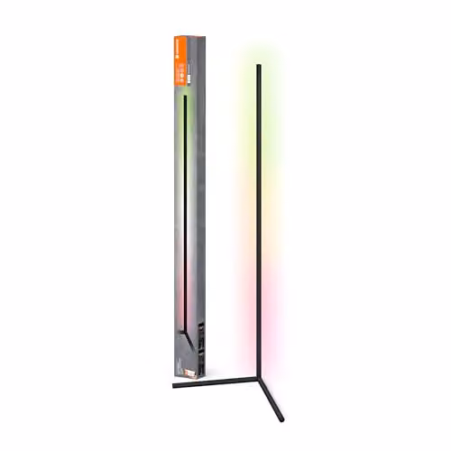 Lámpara de pie inteligente LEDVANCE RGBW con WiFi y Bluetooth, color negro, aluminio, 600 lm, Altura: 140 cm